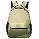 yanfind Children's Backpack Fog Outdoors Mist Tree Road Path Foggy Landscape Fall Autumn Field Rural Preschool Nursery Travel Bag