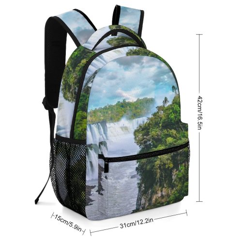 yanfind Children's Backpack Amazing Beautiful Flowing Forest Scenery Clouds Adventure Waterfalls Travel Sight Peaceful Tranquil Preschool Nursery Travel Bag