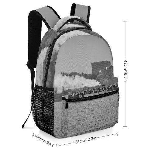 yanfind Children's Backpack Bay City Landscape Daylight Travel Ferry Sail Boat River Transportation Outdoors Preschool Nursery Travel Bag