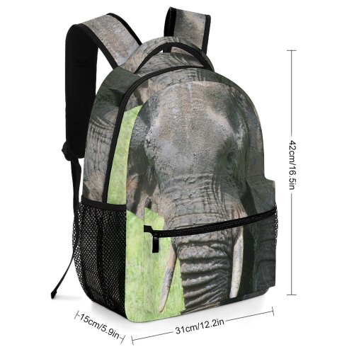 yanfind Children's Backpack Elephant Africa Safari Jungle Elephants Mammoths Terrestrial Vertebrate Wildlife Indian Grass Preschool Nursery Travel Bag