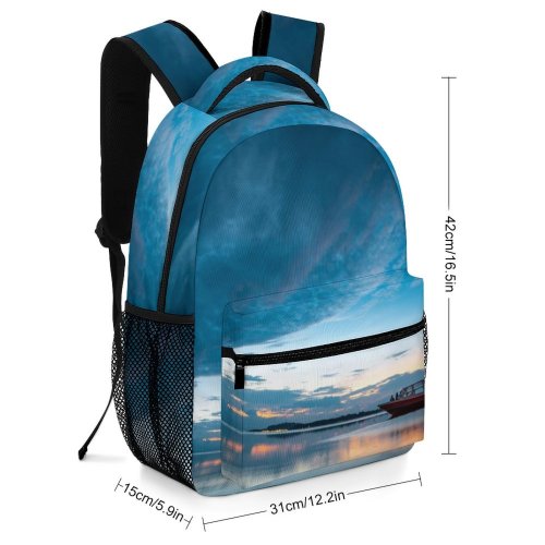 yanfind Children's Backpack Bali Waters Dawn Sunrise Boat Sky Evening Watercraft Sunset Dusk Ocean Reflection Preschool Nursery Travel Bag