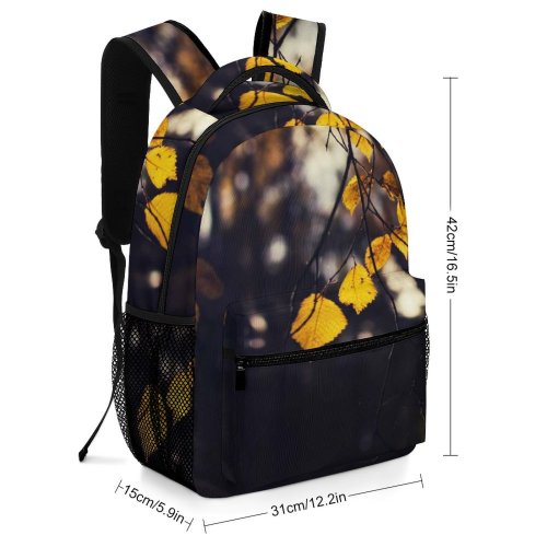 yanfind Children's Backpack Branch Autumn Leaf Leaves Flora Plant Branches Plants Winter Delicate  Bokeh Preschool Nursery Travel Bag