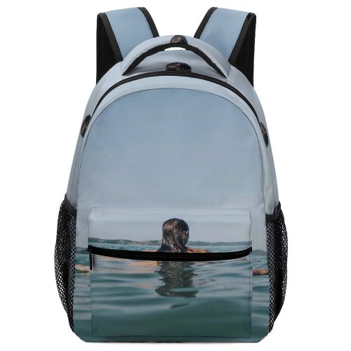 yanfind Children's Backpack Beautiful Posing Swim Vacation Photoshoot Daytime Leisure Lady Ripples Female Carefree Outdoors Preschool Nursery Travel Bag