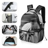 yanfind Children's Backpack  Riding Street Time Artistic Lapse Creativity Cyclist Action Boy Bicycle Ride Preschool Nursery Travel Bag