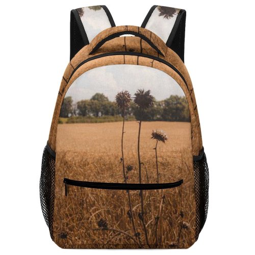 yanfind Children's Backpack Field Plant Grain Produce Vegetable Outdoors Grassland France Wheat Countryside Vegetation Preschool Nursery Travel Bag