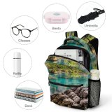 yanfind Children's Backpack Foliage Forest Scenery Landscape Pine Peaceful Waters Tranquil Outdoors Scenic Idyllic Woods Preschool Nursery Travel Bag
