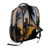 yanfind Children's Backpack Backlit Sand Maldives Vegetation Romance Vacation Palm Coconut Affection Affair Sunset Romantic Preschool Nursery Travel Bag