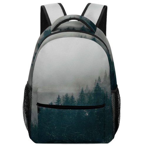 yanfind Children's Backpack Fog Grey Romania  Mguri Rctu Winter Forest Cloud Haze Morning Mist Outdoors Preschool Nursery Travel Bag