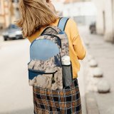 yanfind Children's Backpack Cliff Outdoors Promontory Scenery Rocks Rocher Bleu Ciel Sky Island Ile Sea Preschool Nursery Travel Bag