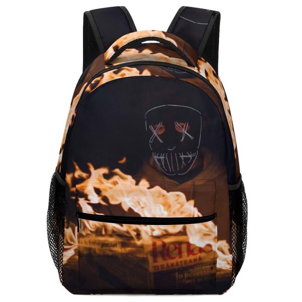 yanfind Children's Backpack Moody Portrait  Night Fire Wallpapers Bonfire Flame Images Newspaper Preschool Nursery Travel Bag