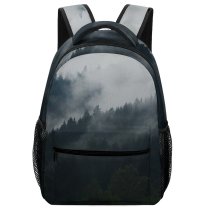 yanfind Children's Backpack Fog Forest Grey Mist Cloud  Tree Overcast Haze Cloudy Ridge Preschool Nursery Travel Bag