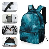 yanfind Children's Backpack Frozen H Underwater Aquatic Diving Cave Turquoise Wildlife Tropical Abstract Preschool Nursery Travel Bag