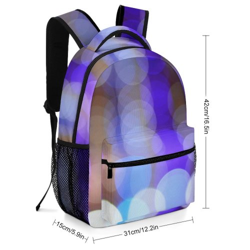 yanfind Children's Backpack  Bokeh Blurred Purple Blurry Violet Round Lights Defocused Circles Spheres Preschool Nursery Travel Bag