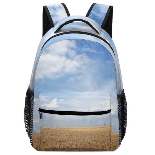 yanfind Children's Backpack Field Wheat Space Freedom Peace Warm Sky Clouds Cloud Daytime Horizon Natural Preschool Nursery Travel Bag