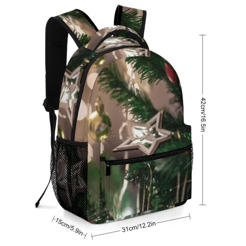 yanfind Children's Backpack  Tree Happy Focus Xmas Lights Holidays Season Baubles Depth Balls Decorations Preschool Nursery Travel Bag