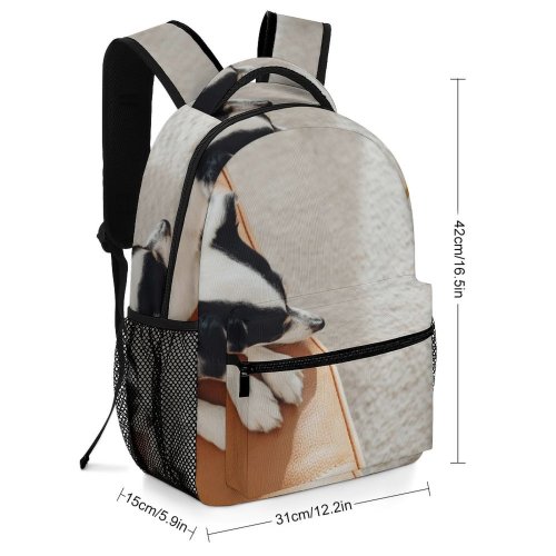 yanfind Children's Backpack Relaxation Furniture Pet Room Family Portrait Dog Cute Love Reclining Fun Cat Preschool Nursery Travel Bag