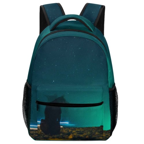 yanfind Children's Backpack Dark Time Dog Lights Lapse Landscape Evening Space Galaxy Astronomy Outdoors Scenic Preschool Nursery Travel Bag