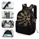 yanfind Children's Backpack Gliterry Art Snow Christmas Dark Decorative Decoration Snowflake Frost Gold Preschool Nursery Travel Bag