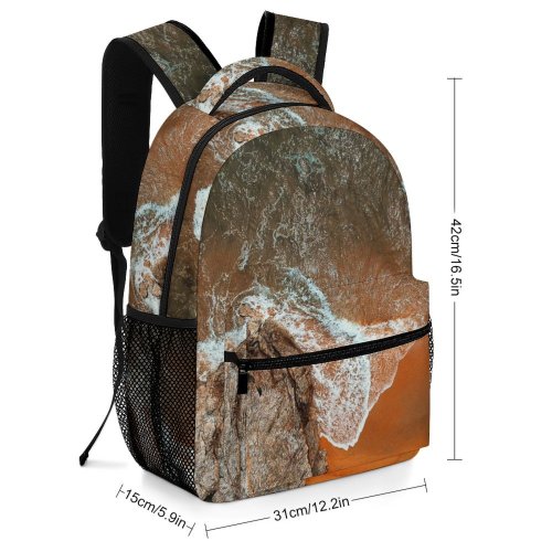 yanfind Children's Backpack Adventure Formation Daylight Travel  Stack Beach Outdoors Scenic Seashore High Geology Preschool Nursery Travel Bag
