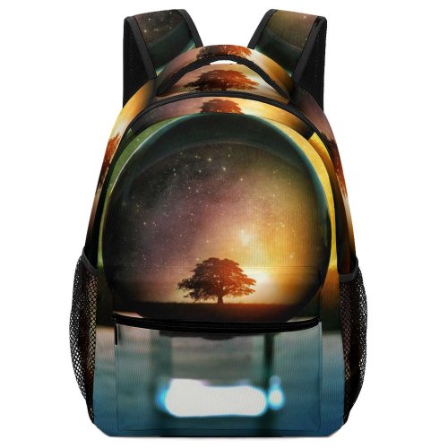 yanfind Children's Backpack  Bokeh Tree Dark Ball Lights Shaped Crystal Preschool Nursery Travel Bag