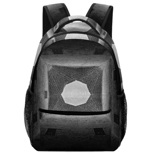 yanfind Children's Backpack Fineart Creative Castle Ceiling Grey Alexandria Abstract Art Egypt Blackandwhite Hole Preschool Nursery Travel Bag