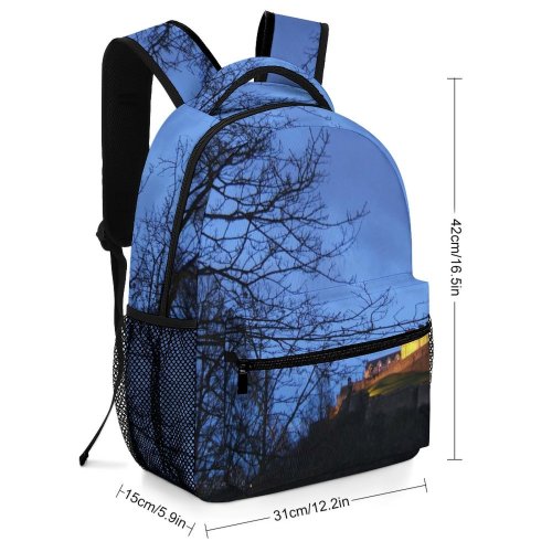yanfind Children's Backpack Edinburgh Castle Night Dusk Clouds Sky Branch Tree Natural Landscape Preschool Nursery Travel Bag
