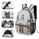 yanfind Children's Backpack Bahamas Mansion Building Housing Plant Stock Flora Luxury Exterior Facade Dream Preschool Nursery Travel Bag
