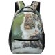 yanfind Children's Backpack Pet Outdoors Kitten Portrait Wildlife Cute Little Staring Furry Cat  Whisker Preschool Nursery Travel Bag