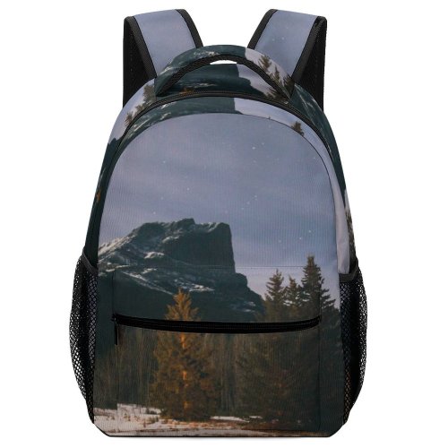 yanfind Children's Backpack Abies National Plant Forest Pictures Winter Canadian Outdoors Stock Grey Snow Preschool Nursery Travel Bag