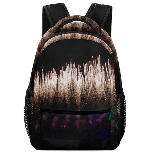 yanfind Children's Backpack Fireworks Fire Display Night Light Explosion Fountain Fte Darkness Midnight Event Year's Preschool Nursery Travel Bag