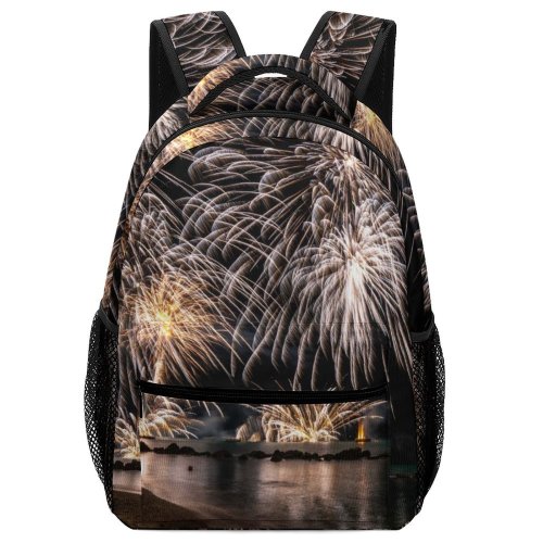 yanfind Children's Backpack Dark Sand Time Lapse Fireworks Displayed Evening Explosion Display Outdoors Flame Preschool Nursery Travel Bag