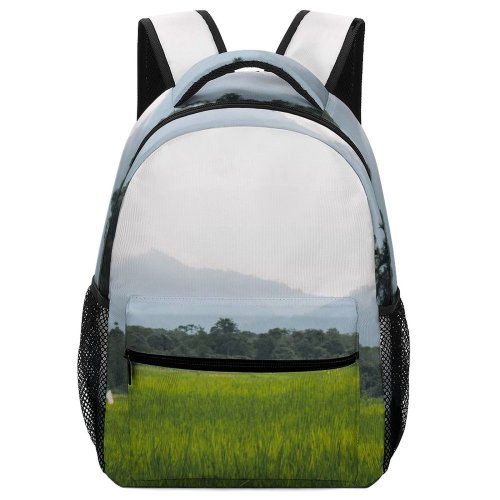 yanfind Children's Backpack Borneo Countryside Plant Pictures Grassland Outdoors Growth Tree Village Vegetation Preschool Nursery Travel Bag