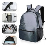 yanfind Children's Backpack Drive Winter Fog Guidance Season Roadway Hazy Curve Driving Mist Transportation Foggy Preschool Nursery Travel Bag