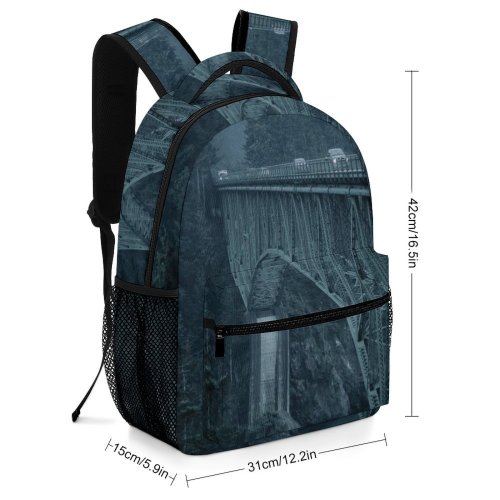 yanfind Children's Backpack  Architecture Arch Arched Building Grey Tree Outdoors River Ocean Sea Forest Preschool Nursery Travel Bag