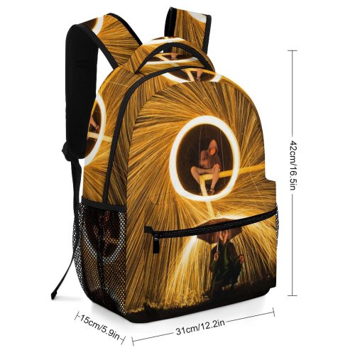 yanfind Children's Backpack Dark Time Design Artsy Lights Lapse Fireworks Danger Evening Technology Energy Preschool Nursery Travel Bag