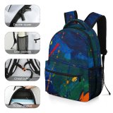 yanfind Children's Backpack Art Expressionism Strokes Colorful Abstract Texture Preschool Nursery Travel Bag