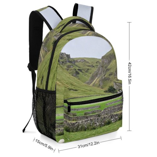 yanfind Children's Backpack Field Outdoors Sheep Grassland Farm Countryside Rural Pasture Meadow Ranch Grazing Valley Preschool Nursery Travel Bag