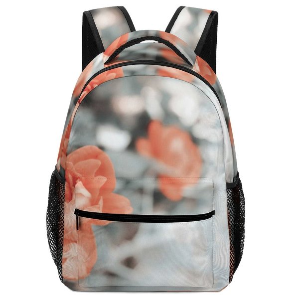 yanfind Children's Backpack Flower  Flora Geranium Plant Rose Petal Carnation Floral Grey Public Domain Preschool Nursery Travel Bag