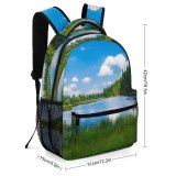 yanfind Children's Backpack Forest Placid Grass Landscape Daylight River Outdoors Scenic Lake Trees Preschool Nursery Travel Bag