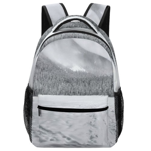 yanfind Children's Backpack Frozen Winter Rural Forest Season Scenery Clouds Nobody Freeze Landscape Daylight Mountains Preschool Nursery Travel Bag