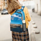 yanfind Children's Backpack Sea Coast Vacation Outdoors Novalja Land Croatia Cloud Images Blue Commons Creative Preschool Nursery Travel Bag