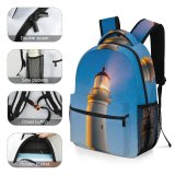 yanfind Children's Backpack Lighthouse Sky   Night Light IPhone Architecture Cape Nelson Preschool Nursery Travel Bag
