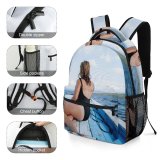 yanfind Children's Backpack Bali Traveler Saltwater Swimsuit Vacation Clouds Travel Leisure Wooden Swimwear Female Tropical Preschool Nursery Travel Bag