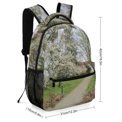 yanfind Children's Backpack Bushes Calm Clouds Countryside Distance Grassland Idyllic Landscape Meadow Parkway Peaceful Perspective Preschool Nursery Travel Bag