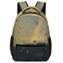 yanfind Children's Backpack  H Rainbow Window Waterdrops  Droplets Glass  O Raindrops Liquid Preschool Nursery Travel Bag