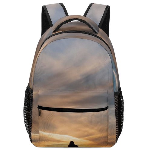 yanfind Children's Backpack Backlit Skyscape Golden Dark Clouds Sunset Landscape Evening Travel Light Solitude Preschool Nursery Travel Bag