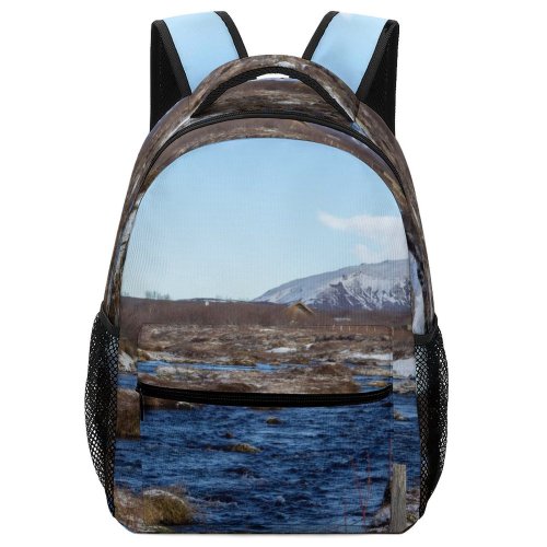 yanfind Children's Backpack Building Countryside × Promontory Housing Road Iceland Tundra Pictures Ground Preschool Nursery Travel Bag