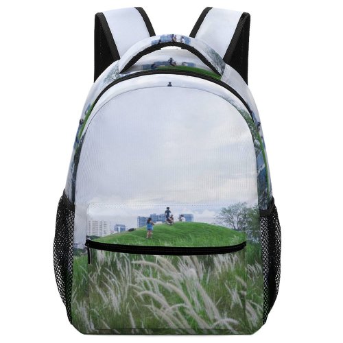 yanfind Children's Backpack Grass Plant Field Grassland Outdoors Singapore Vegetation Jurong Lake Lawn Mound Land Preschool Nursery Travel Bag