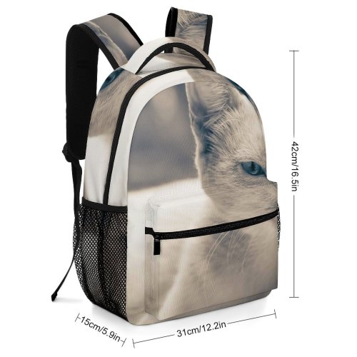 yanfind Children's Backpack Lovely Eyes Kitty Grey Pet Kitten Whiskers Cute Little Adorable Cat Fur Preschool Nursery Travel Bag
