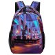 yanfind Children's Backpack Flyovers City Dark Lights Downtown Empty Bridges Roads Evening Traffic Urban Transportation Preschool Nursery Travel Bag